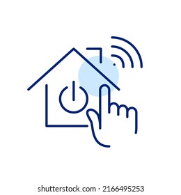 Easy smart home control system. Pixel perfect, editable stroke line art icon