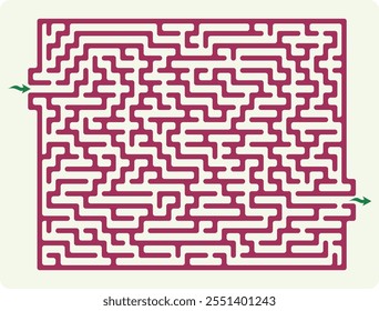 
Easy to solve maze game. Finding the exit game for children. Fun maze design vector illustration.