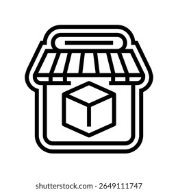 easy store line icon vector. easy store sign. isolated contour symbol black illustration