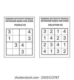 Easy Sudoku Activity Puzzle KDP Interior Book for Kids