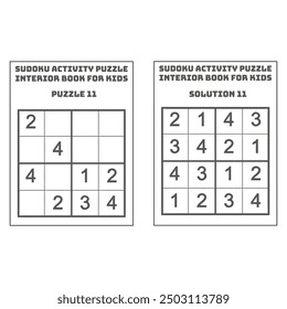 Easy Sudoku Activity Puzzle KDP Interior Book for Kids