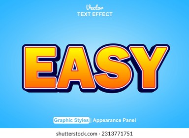 easy text effect with orange graphic style and editable.