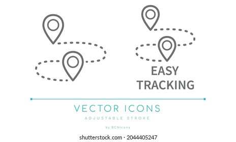 Easy Tracking Shipping Line Icon. Delivery Tracking and Logistics Vector Symbol.