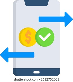 Easy Transactions Icon Flat Vector Illustration