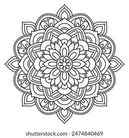 easy and unique mandala design for coloring book, tattoo design, wall art, simple mandala art
