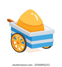 Easy to use 3d style icon of farm cart