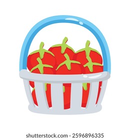 Easy to use 3d style icon of tomato bucket
