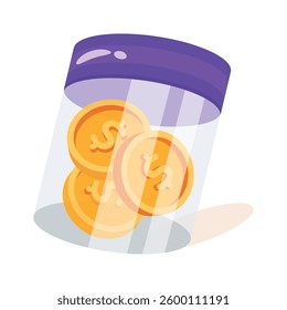 Easy to use 3d style icon of money jar