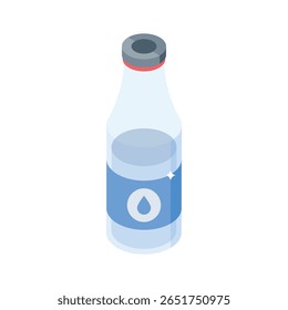Easy to use 3d style icon of milk glass bottle