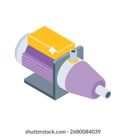Einfach zu bedienen 3D-Stil Symbol der industriellen Motor