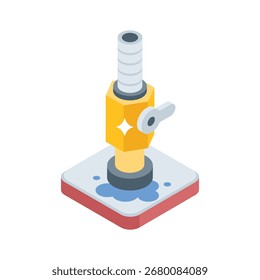 Easy to use 3d style icon of leaking valve pipe