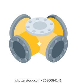 Fácil de usar ícone de estilo 3d da configuração de fixação de tubos