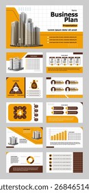 Easy to use business presentation template set for business presentations, annual reports, company profiles and business websites.