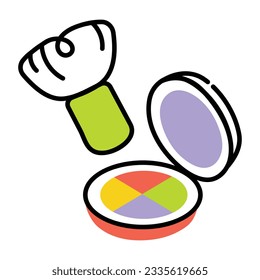 Icono de doodle fácil de usar de blusher  