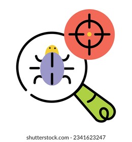 Easy to use doodle icon of bug testing