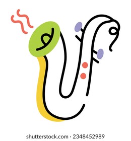 Easy to use doodle icon of saxophone  