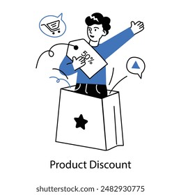 Easy to use doodle mini illustration of product discount 