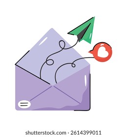 Easy to use doodle style icon of email marketing