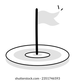 Easy to use drawing icon of mission flag 
