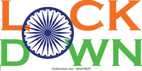 easy to use and edit illustration vector icon of Indian lockdown with Indian flag tricolor 