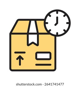 Easy to use filled line style icon of delivery time