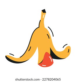 Easy to use flat icon of banana peel 