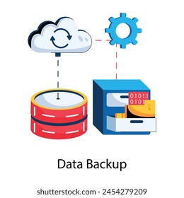 Easy to use flat icon of data backup 