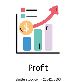Easy to use flat icon of profit 