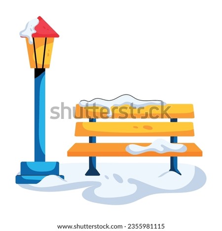 Easy to use flat icon of winter park 