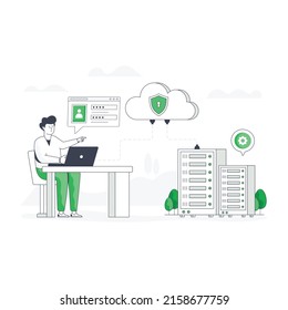 Easy to use flat illustration of application security 

