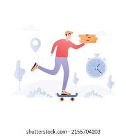 Easy to use flat illustration of free delivery 

