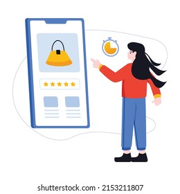 Ilustración plana fácil de usar de la revisión de productos 

