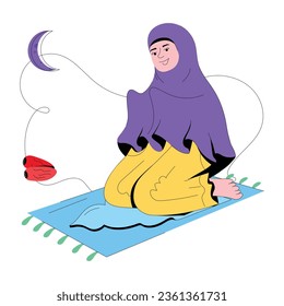 Easy to use flat illustration of ramadan 