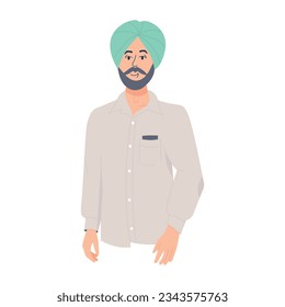 Easy to use flat illustration of sikh 