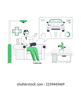 Einfache flache Abbildung von VR-Gaming 

