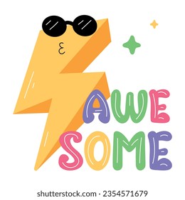 Easy to use flat sticker of awesome 