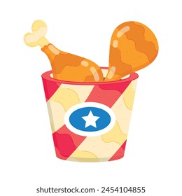 Easy to use flat sticker showing chicken bucket