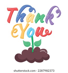 Easy to use flat sticker of thank you 