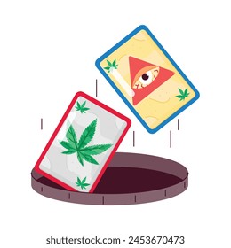 Easy to use flat sticker of weed cards
