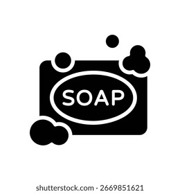 Easy to use glyph icon of cleaning soap bar