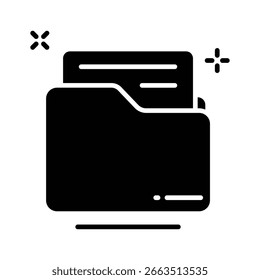 Icono de glifo fácil de usar para el diseño general de carpetas