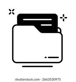 Icono de glifo fácil de usar para el diseño general de carpetas