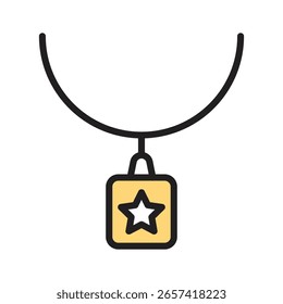 Einfache Verwendung Glyphe Symbol des Medaillons mit einem Stern darauf