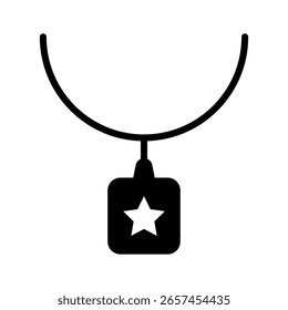 Einfache Verwendung Glyphe Symbol des Medaillons mit einem Stern darauf