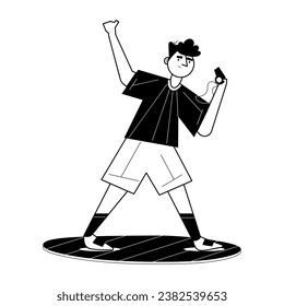 Ilustración glifo fácil de usar del árbitro 