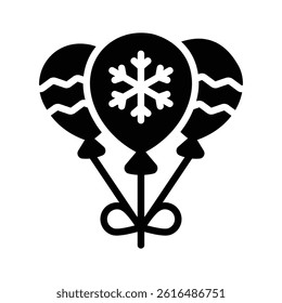 Easy to use glyph style icon of decorative balloons bunch