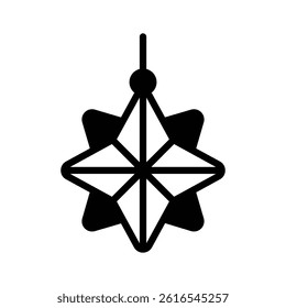 Easy to use glyph style icon of hanging star ornament decor