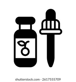Easy to use glyph style icon of food essence dropper