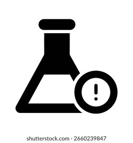 Ícone de estilo de glifo fácil de usar da falha do experimento de laboratório