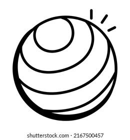 Easy to use hand drawn icon of exercise ball 

